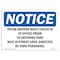 Signmission OSHA, 7" Width, Rigid Plastic, 7" W, 10" L, Landscape, Truck Drivers Must Check In Office Prior Sign OS-NS-P-710-L-18737 - alternate 1